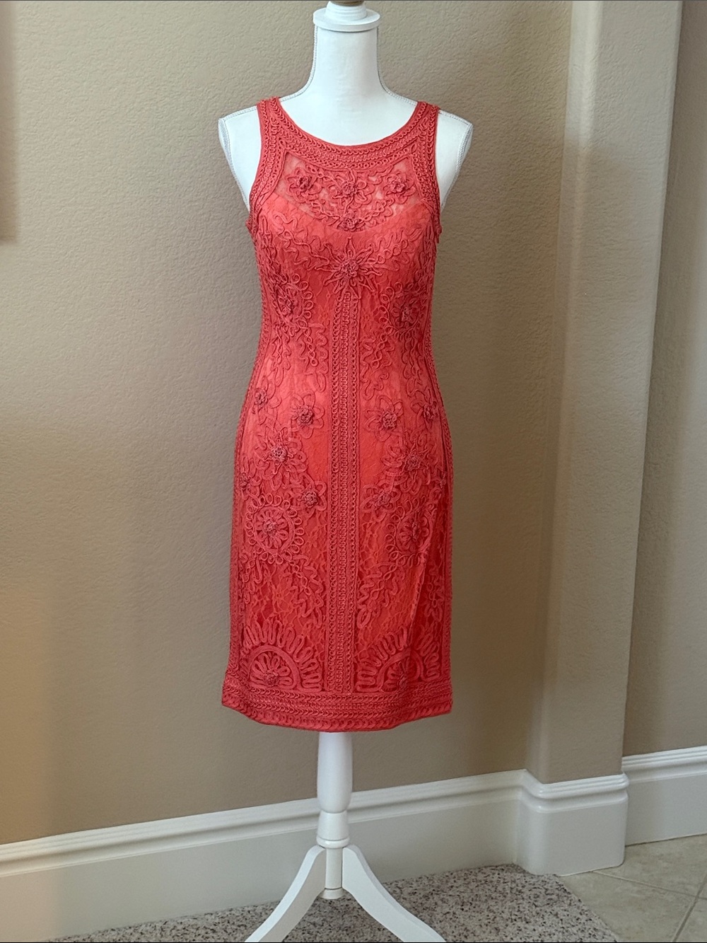 Sue Wong Lace Embroidered Dress